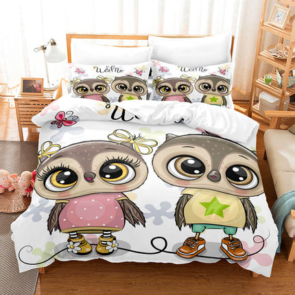 Cartoon Owl Bedding Sets Quilt Cover Without Filler