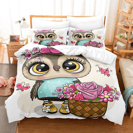 Cartoon Owl Bedding Sets Quilt Cover Without Filler