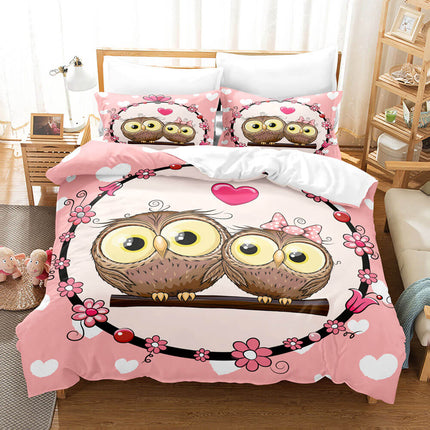 Cartoon Owl Bedding Sets Quilt Cover Without Filler