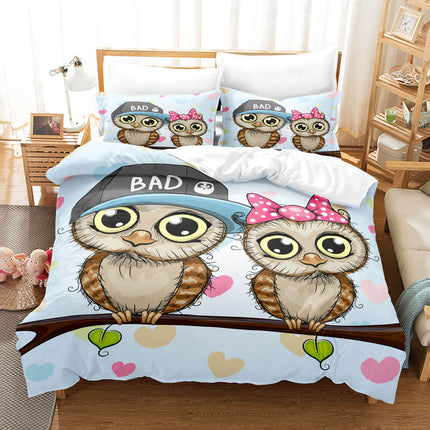 Cartoon Owl Bedding Sets Quilt Cover Without Filler