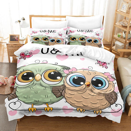 Cartoon Owl Bedding Sets Quilt Cover Without Filler