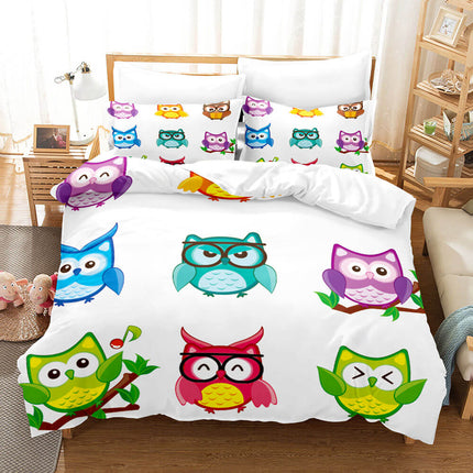 Cartoon Owl Bedding Sets Quilt Cover Without Filler