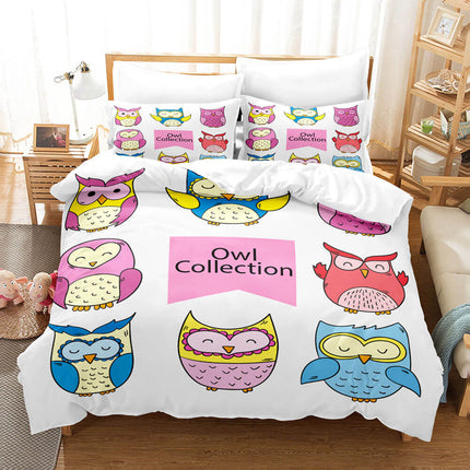 Cartoon Owl Bedding Sets Quilt Cover Without Filler