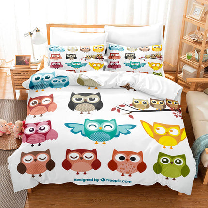 Cartoon Owl Bedding Sets Quilt Cover Without Filler
