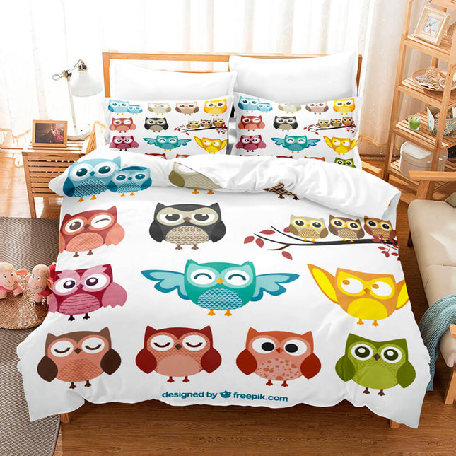 Cartoon Owl Bedding Sets Quilt Cover Without Filler