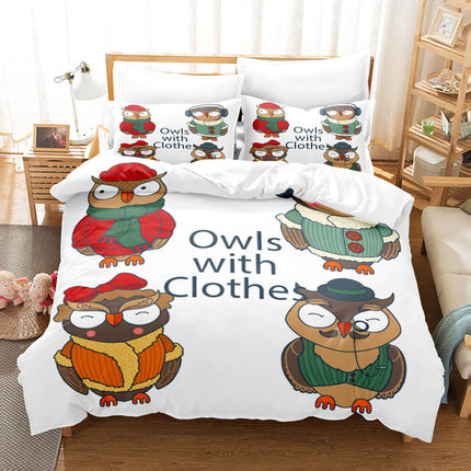 Cartoon Owl Bedding Sets Quilt Cover Without Filler