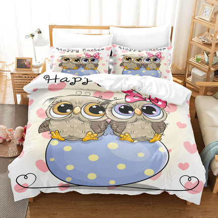 Cartoon Owl Bedding Sets Quilt Cover Without Filler