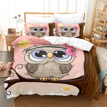 Cartoon Owl Bedding Sets Quilt Cover Without Filler
