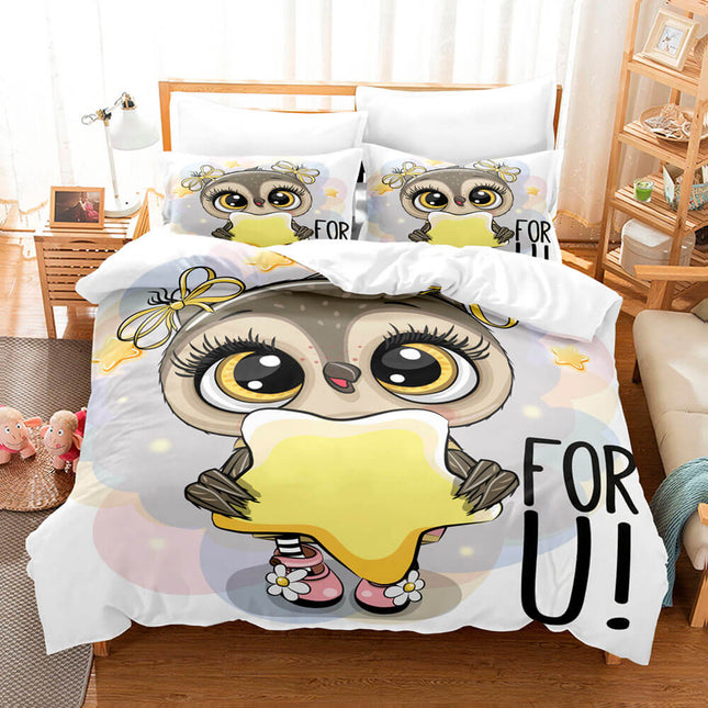 Cartoon Owl Bedding Sets Quilt Cover Without Filler