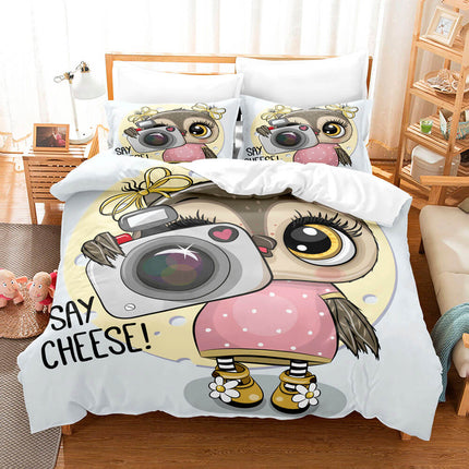 Cartoon Owl Bedding Sets Quilt Cover Without Filler