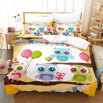 Cartoon Owl Bedding Sets Quilt Cover Without Filler