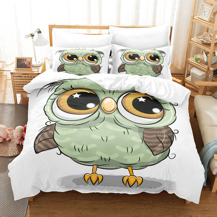 Cartoon Owl Girls Birthday Bedding Sets Quilt Cover Without Filler
