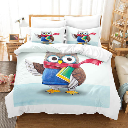 Cartoon Owl Girls Birthday Bedding Sets Quilt Cover Without Filler