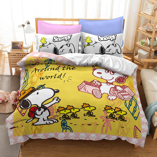 Snoopy Bedding Set Quilt Duvet Cover Without Filler