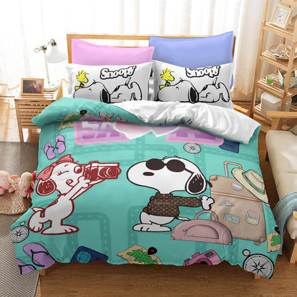 Snoopy Bedding Set Quilt Duvet Cover Without Filler