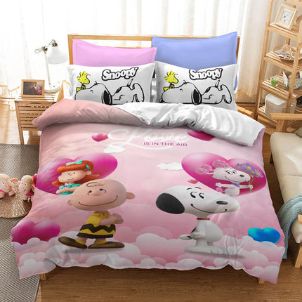 Snoopy Pattern Bedding Set Quilt Duvet Cover Without Filler