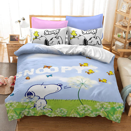 Snoopy Pattern Bedding Set Quilt Duvet Cover Without Filler