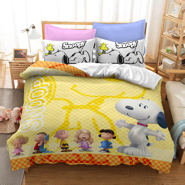 Snoopy Pattern Bedding Set Quilt Duvet Cover Without Filler