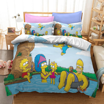 Cartoon The Simpsons Cosplay Bedding Set Quilt Cover Without Filler