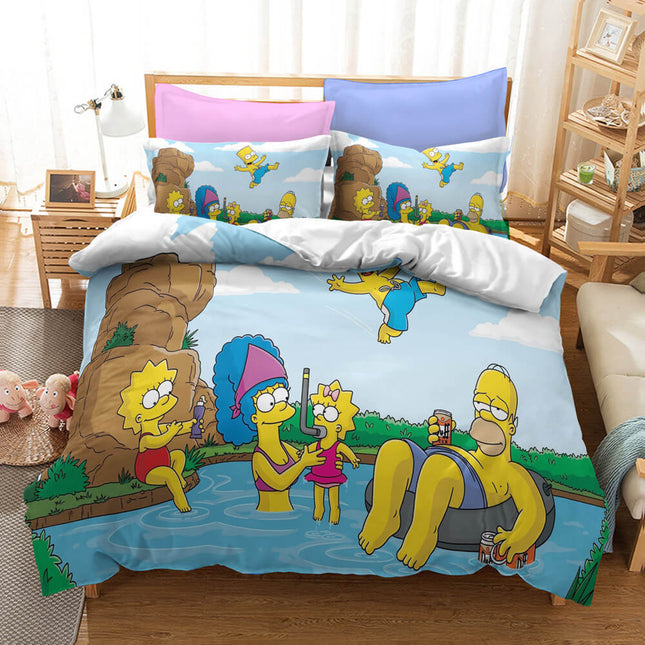 Cartoon The Simpsons Cosplay Bedding Set Quilt Cover Without Filler