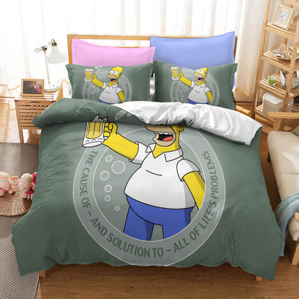 Cartoon The Simpsons Cosplay Bedding Set Quilt Cover Without Filler