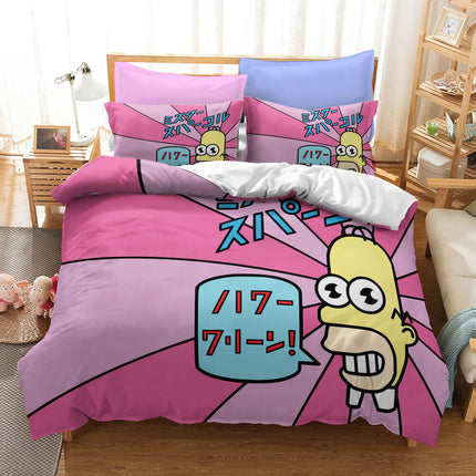 Cartoon The Simpsons Cosplay Bedding Set Quilt Cover Without Filler