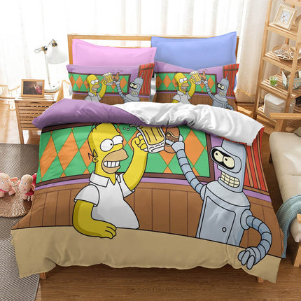Cartoon The Simpsons Cosplay Bedding Set Quilt Cover Without Filler