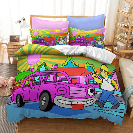Cartoon The Simpsons Cosplay Bedding Set Quilt Cover Without Filler
