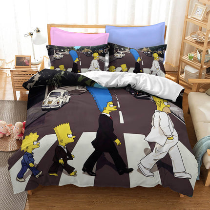 Cartoon The Simpsons Cosplay Bedding Set Quilt Cover Without Filler