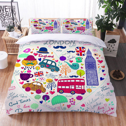 Cartoon Truck Bedding Set Quilt Cover Without Filler