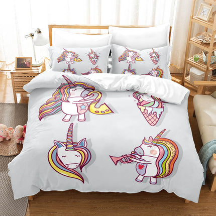 Cartoon Unicorn Bedding Set Quilt Covers Room Decoration
