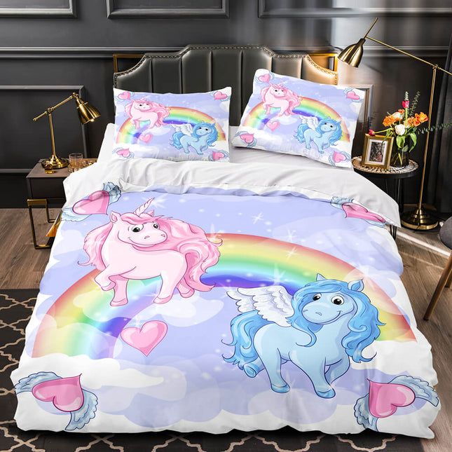 Cartoon Unicorn Bedding Set Quilt Duvet Cover Bedding Sets Kids Gift