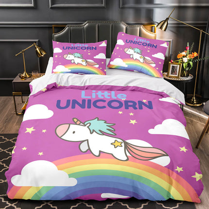 Cartoon Unicorn Bedding Set Quilt Duvet Cover Bedding Sets Kids Gift