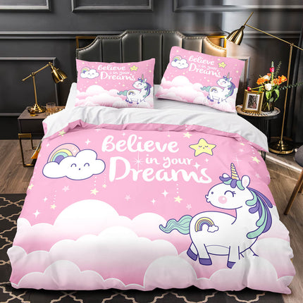 Cartoon Unicorn Bedding Set Quilt Duvet Cover Bedding Sets Kids Gift