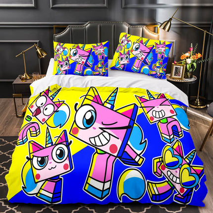 Cartoon Unikitty Bedding Set Quilt Duvet Cover Bedding Sets for Kids