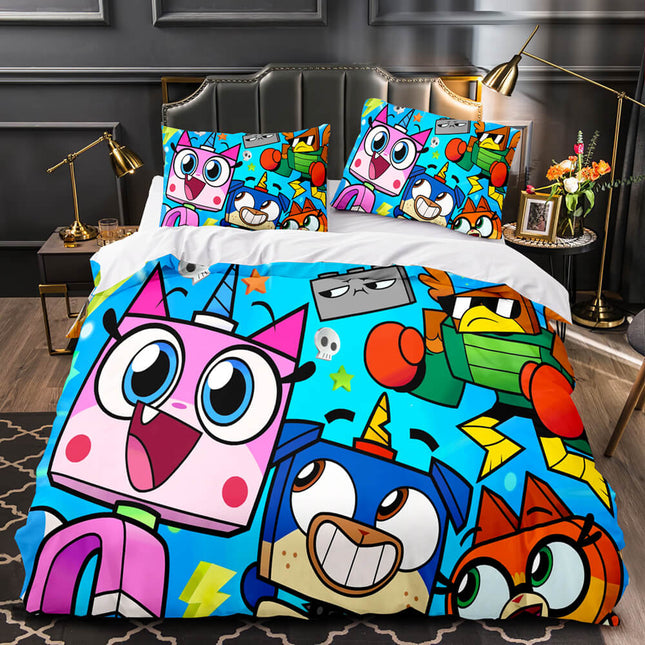 Cartoon Unikitty Bedding Set Quilt Duvet Cover Bedding Sets for Kids