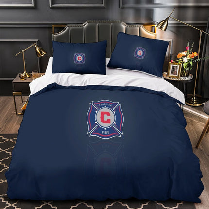 Chicago Fire Soccer Club Bedding Set Duvet Cover Without Filler
