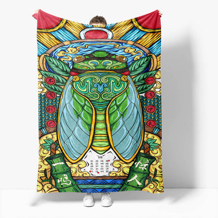 Chinese National Tide Elements Flannel Fleece Throw Blanket