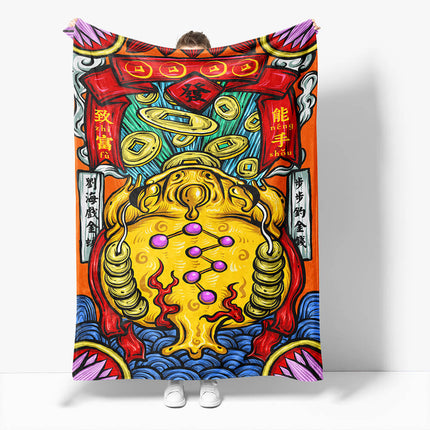 Chinese National Tide Elements Flannel Fleece Throw Blanket