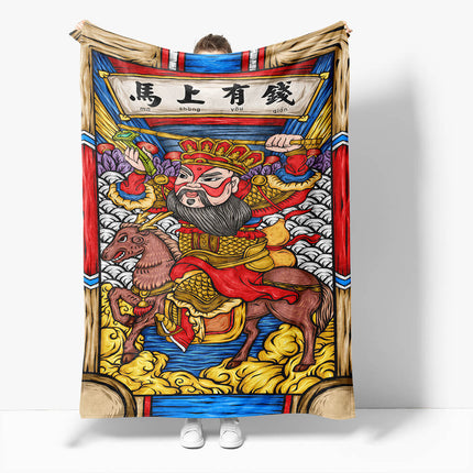 Chinese National Tide Elements Flannel Fleece Throw Blanket