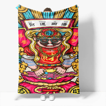 Chinese National Tide Elements Flannel Fleece Throw Blanket