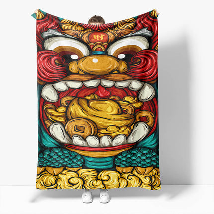 Chinese National Tide Elements Flannel Fleece Throw Blanket