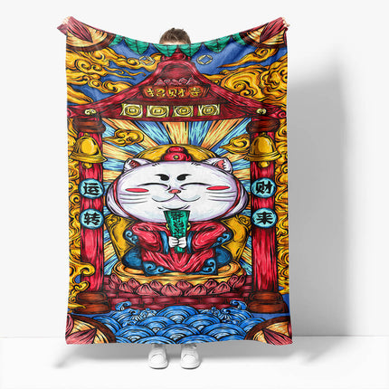 Chinese National Tide Elements Flannel Fleece Throw Blanket