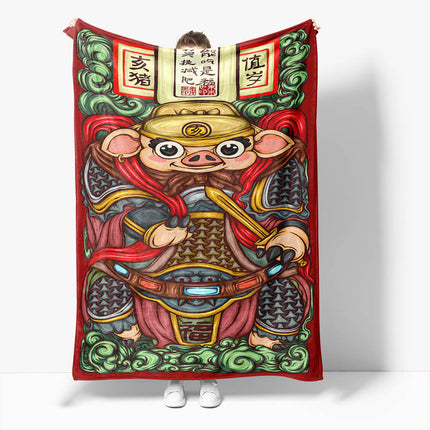 Chinese National Tide Elements Flannel Fleece Throw Blanket