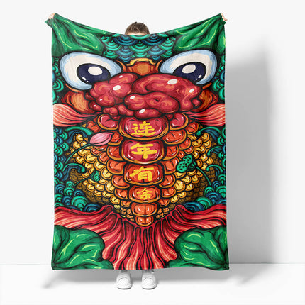Chinese National Tide Elements Flannel Fleece Throw Blanket