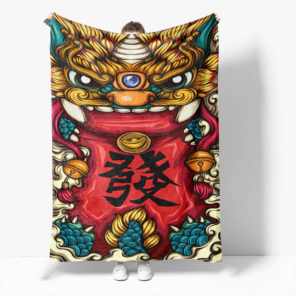 Chinese National Tide Elements Flannel Fleece Throw Blanket