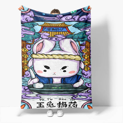 Chinese National Tide Elements Flannel Fleece Throw Cosplay Blanket