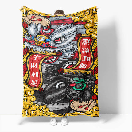 Chinese National Tide Elements Flannel Fleece Throw Cosplay Blanket