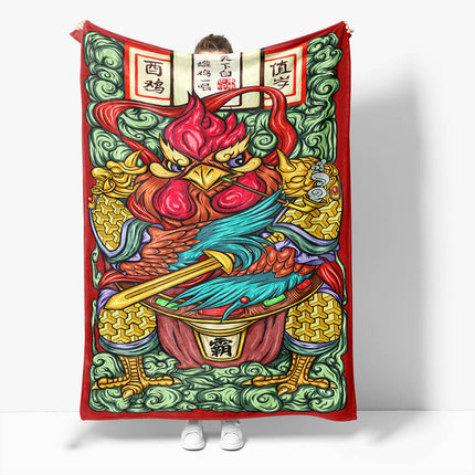 Chinese National Tide Elements Flannel Fleece Throw Cosplay Blanket