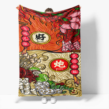 Chinese National Tide Elements Flannel Fleece Throw Cosplay Blanket